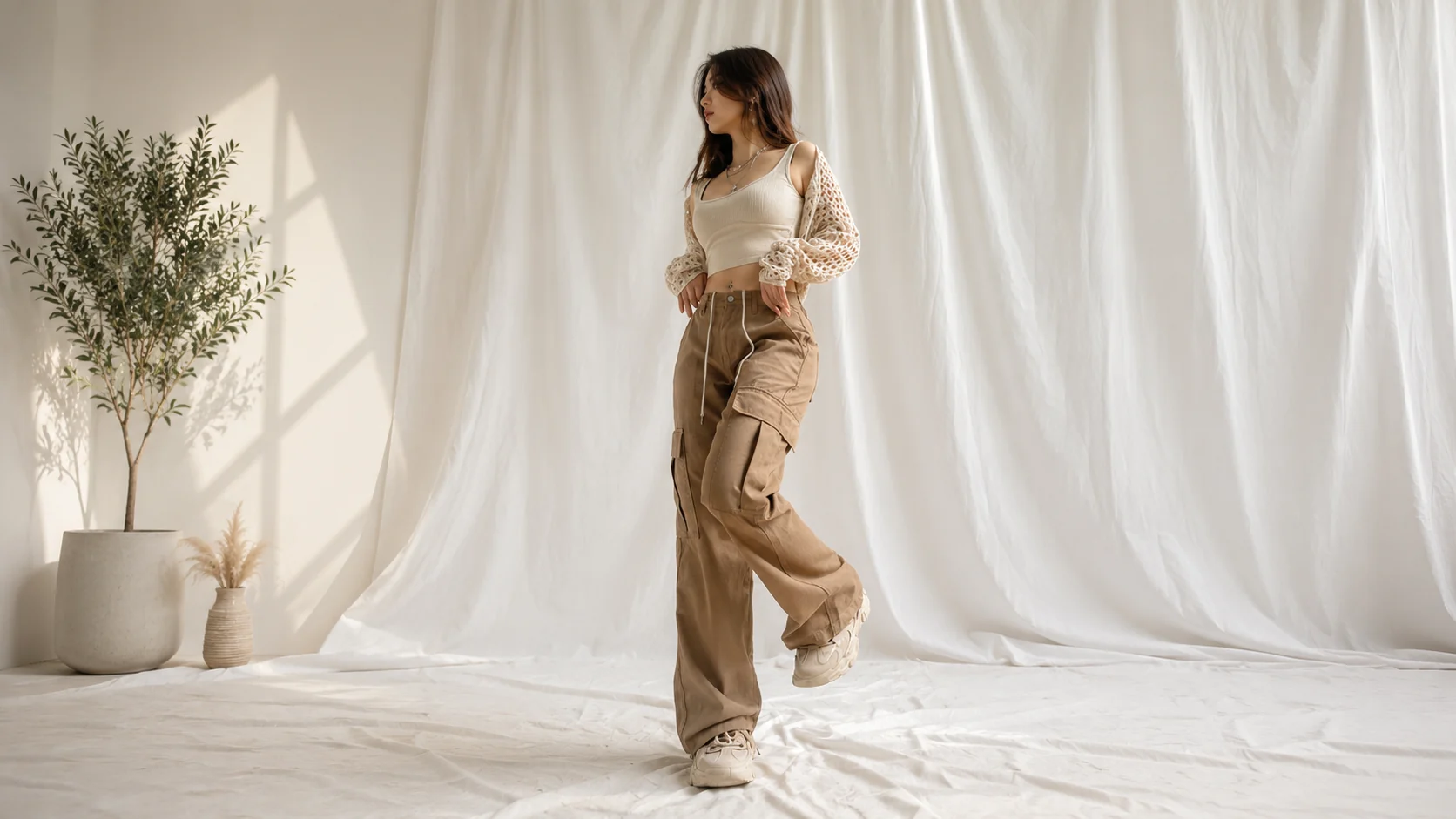 High Waisted Cargo Pants for Women